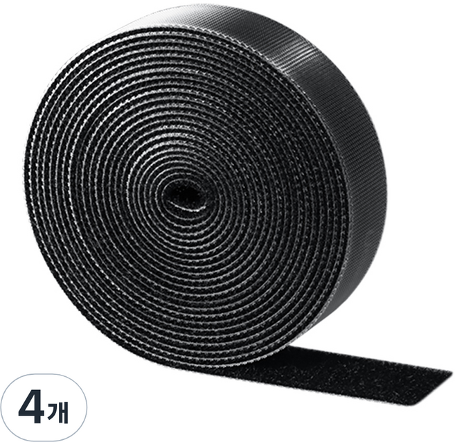 유그린 롤타입 케이블 타이 밴드 U-40356, 4개, 블랙