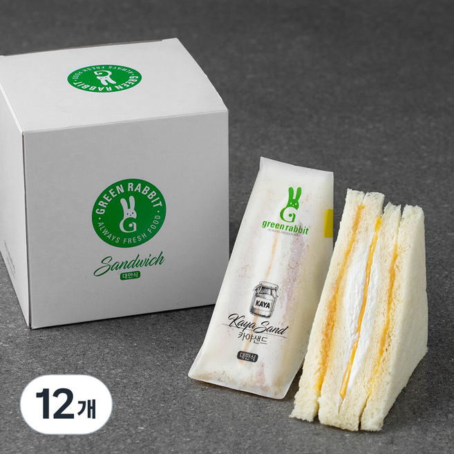 그린래빗 샌드위치 카야샌드, 70g, 12개