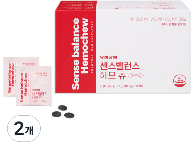 YUHAN 柳韓洋行 Sense Balance Hemo Chew 鐵質 15g, 2個, 30錠