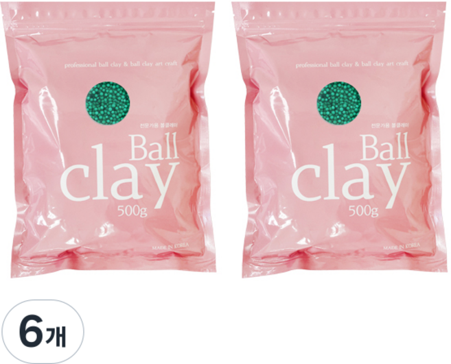 전문가용 볼클레이 500g, 6개, 초록
