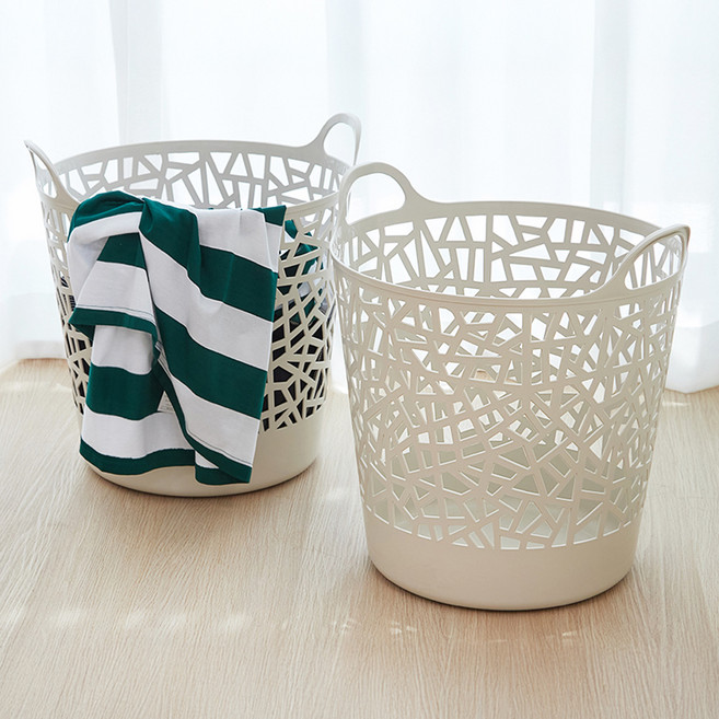 코멧 트임형 빨래바구니 2개입, 아이보리