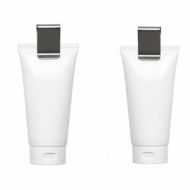 무타공 스텐 치약걸이 2p 세트, 실버, 1세트