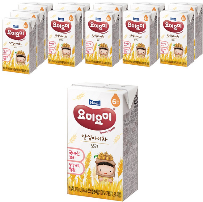 요미요미 안심 아이차 보리, 125ml, 12개