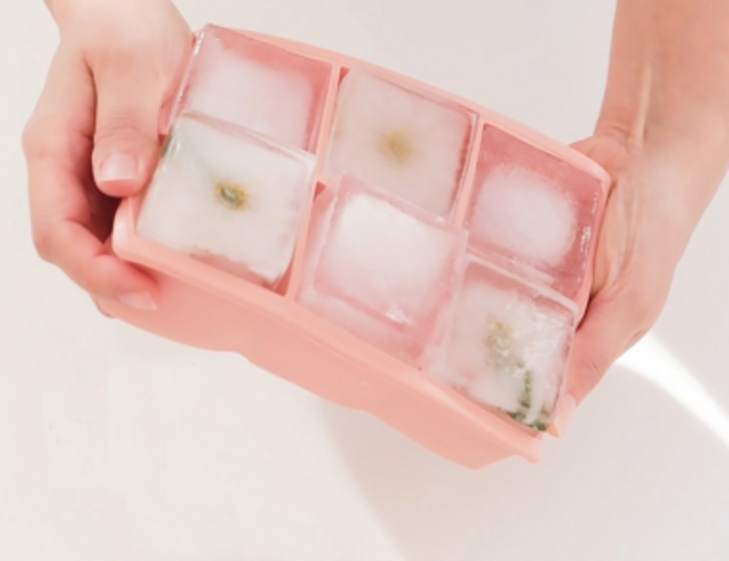 lilive 실리콘 하이볼 왕 얼음트레이 사각6구, 인디핑크, 1개