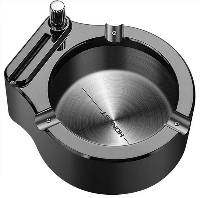 HONEST 百誠 火柴菸灰缸 咖啡盒, 金屬黑色, 1個