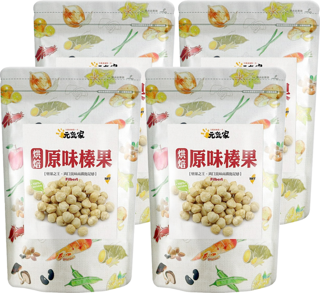 元氣家 烘焙原味榛果, 200g, 4包