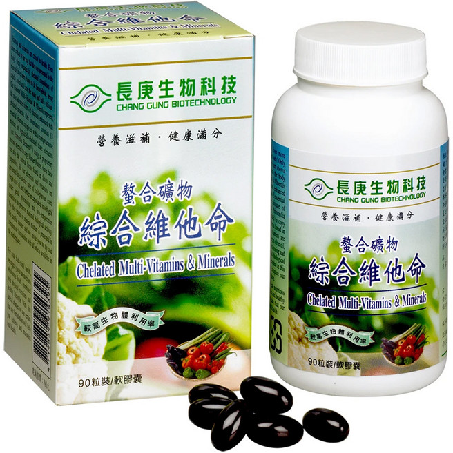 長庚生物科技 螯合礦物綜合維他命軟膠囊 營養補給, 90顆, 700mg, 1瓶