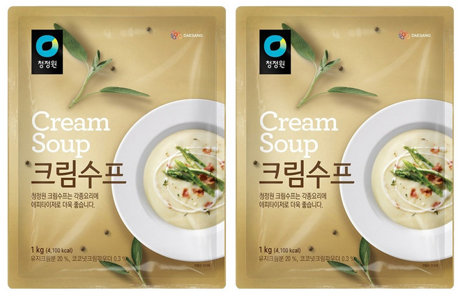 청정원 크림수프, 1kg, 2개