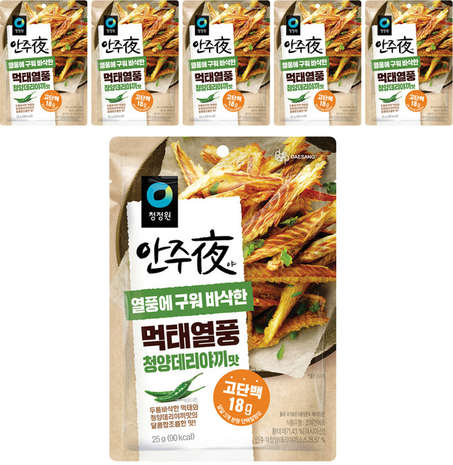 안주야 먹태열풍 청양데리야끼맛, 25g, 6개