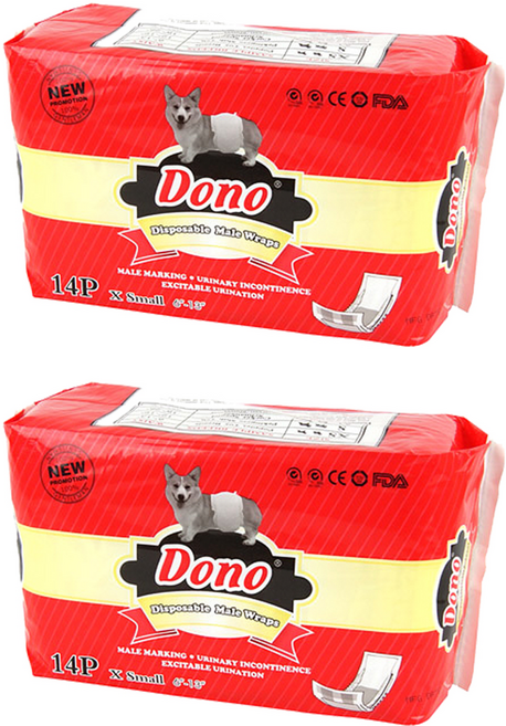 DONO 수컷강아지 매너패드, 초소형, 14개입, 2개