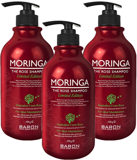 바론 모링가 더 로즈 샴푸, 500g, 3개