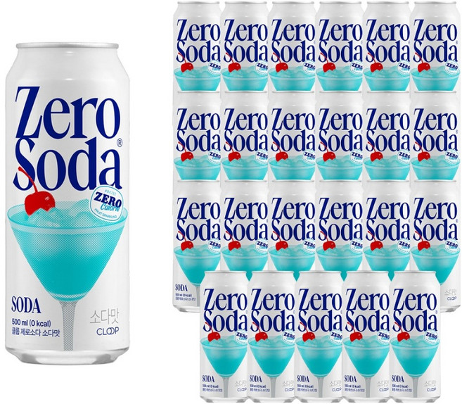 클룹 제로소다 탄산음료 밀크소다맛, 500ml, 24개