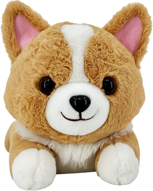 AllBeMine 歐比邁 摳几玩偶 柯基娃娃玩偶 1023052 23吋(60cm), 60cm, 趴姿摳几 咖啡色 + 白色, 1個