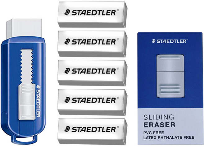 스테들러 슬라이딩 지우개 본체 + 리필 5p 세트, 화이트, 1세트