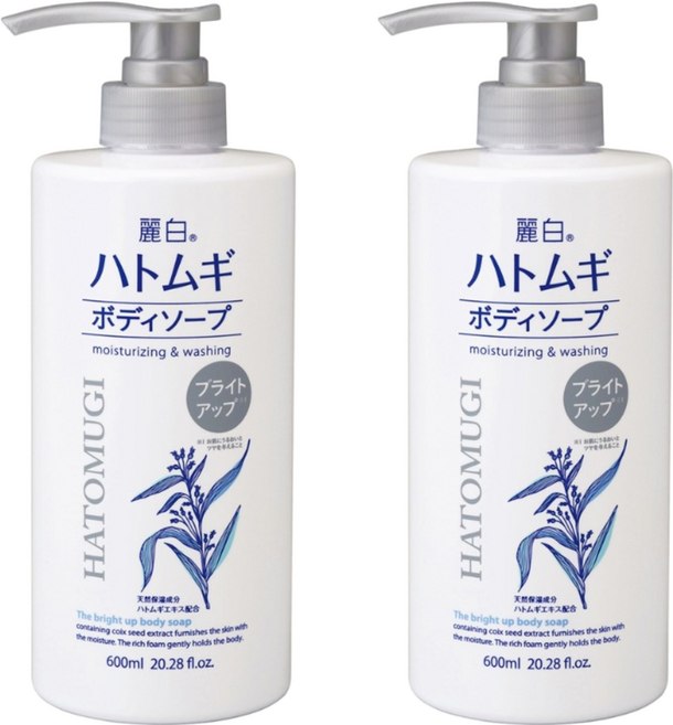KUMANO 熊野油脂 麗白 薏仁明亮沐浴乳, 2個, 600ml