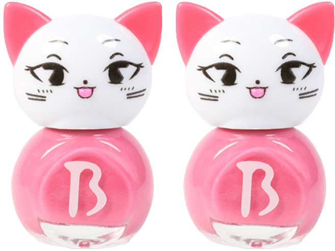 바블리 냥이 어린이 매니큐어, 핑크핑, 2개