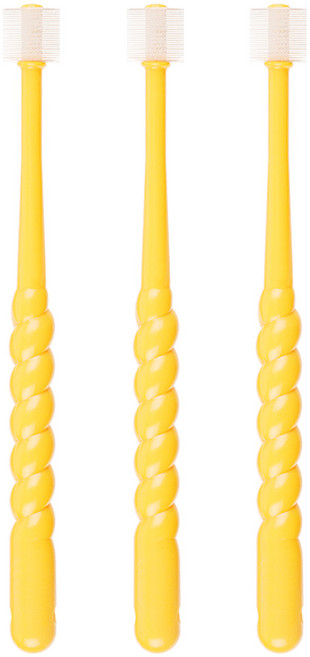 예꼬맘 360도 1단계 영유아칫솔, 옐로우, 3개입, 1개