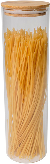 인블룸 원목뚜껑 원형 내열 유리병, 1.5L, 1개