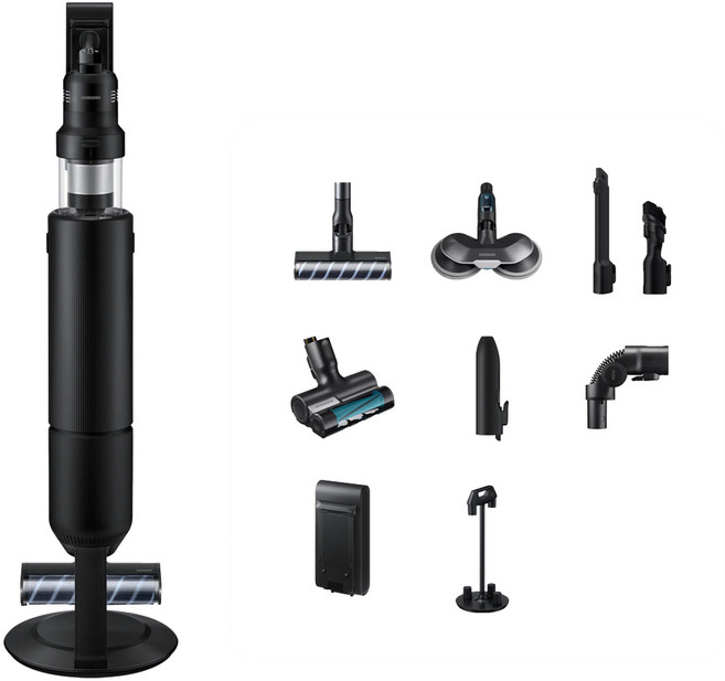 삼성전자 Bespoke 제트 AI 청소기 400W 침구브러시 패키지 고객직접설치, 새틴 블랙, VS90F40CRK