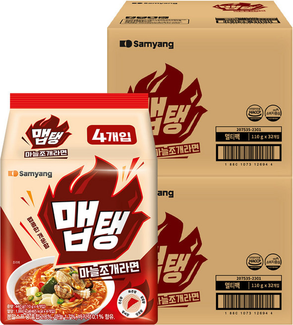 맵탱 마늘조개라면 110g, 64개