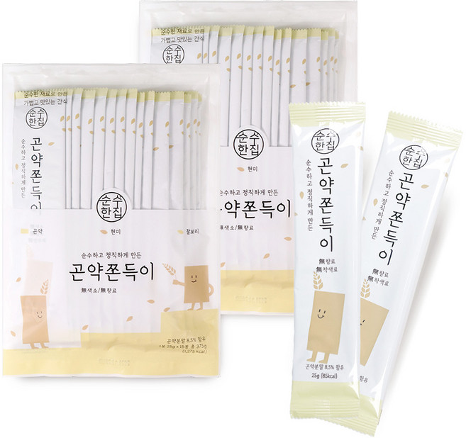 순수한집 곤약쫀드기, 375g, 2개