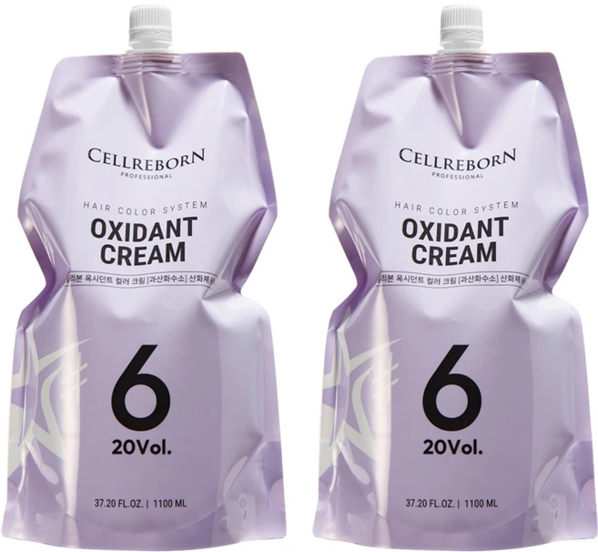 셀리본 옥시던트 컬러 크림 염색용 산화제 6%, 1.1L, 2개 - 쿠팡