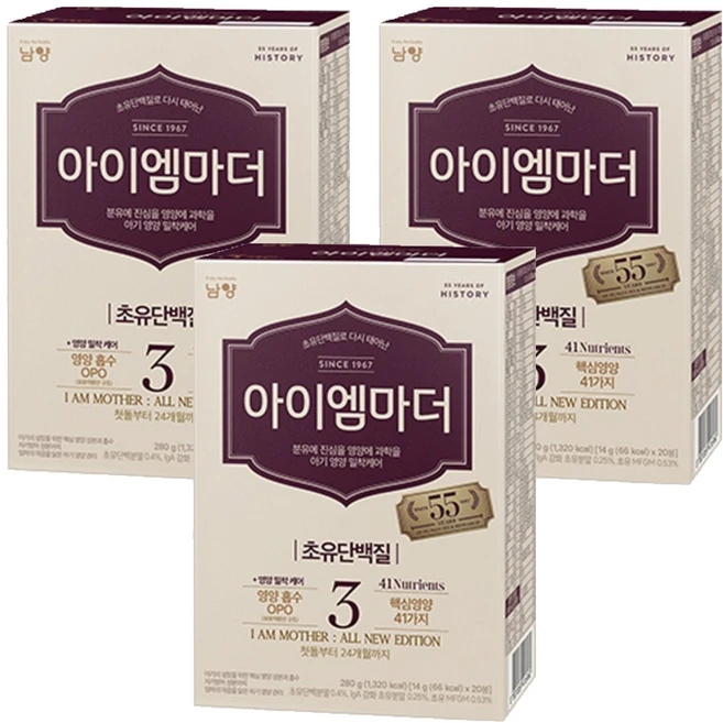 초유단백질로 다시 태어난 아이엠마더 3단계 12~24개월 280g, 20개입, 3개 - 쿠팡