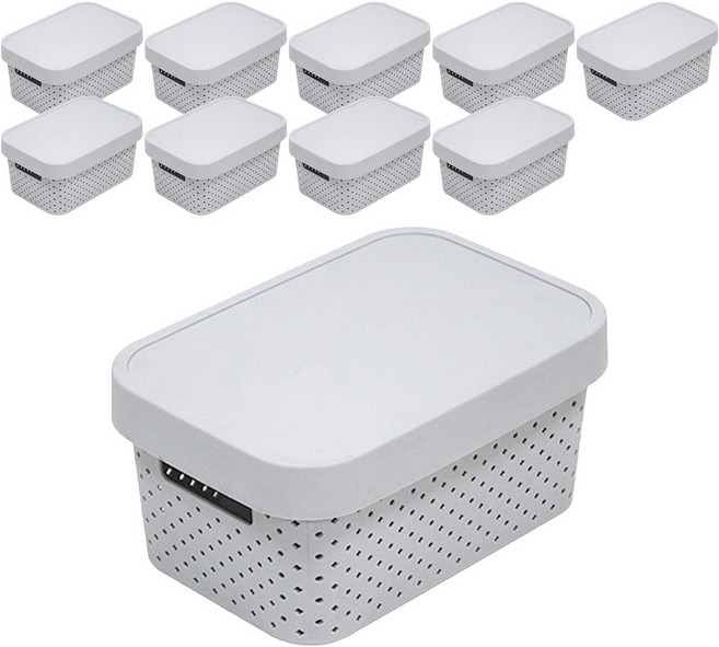 커버 바스켓, 그레이, 소(15 x 23.5 x 12.5 cm), 10개