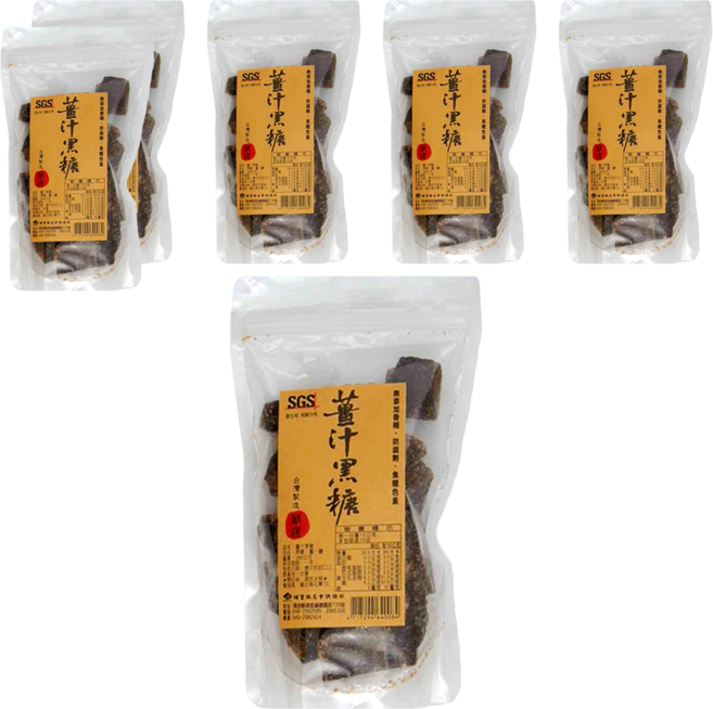 埔里鎮農會 薑汁黑糖塊, 380g, 6包