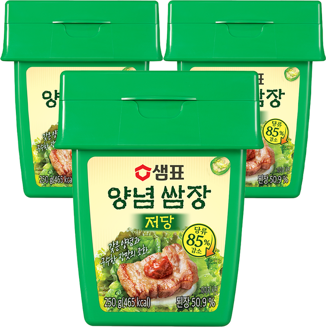 샘표 저당 양념쌈장, 250g, 3개