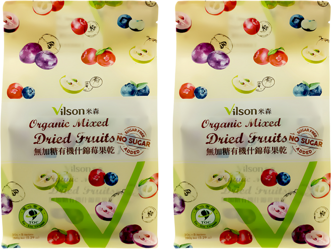 Vilson 米森 無加糖有機什錦莓果乾 5包, 150g, 2袋