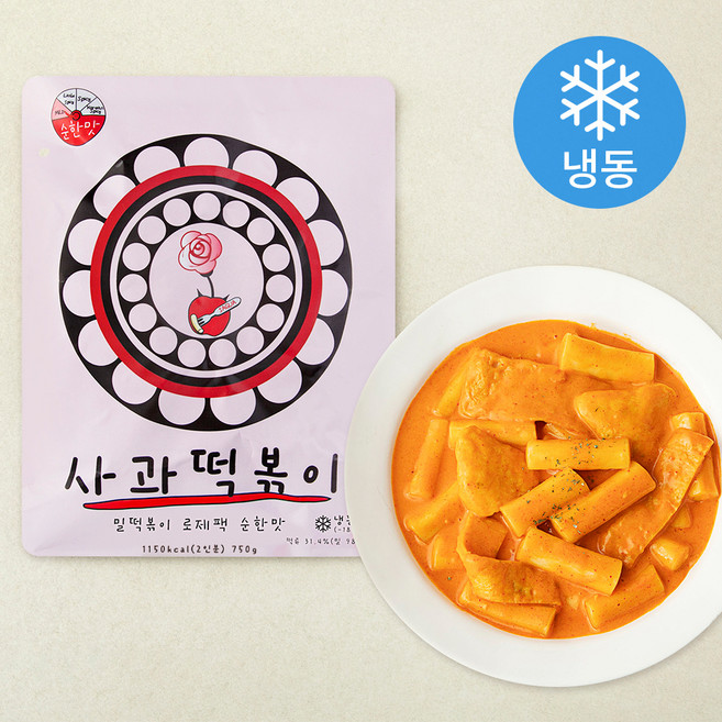 사과떡볶이 로제팩 로제떡볶이 순한맛 (냉동), 750g, 1개