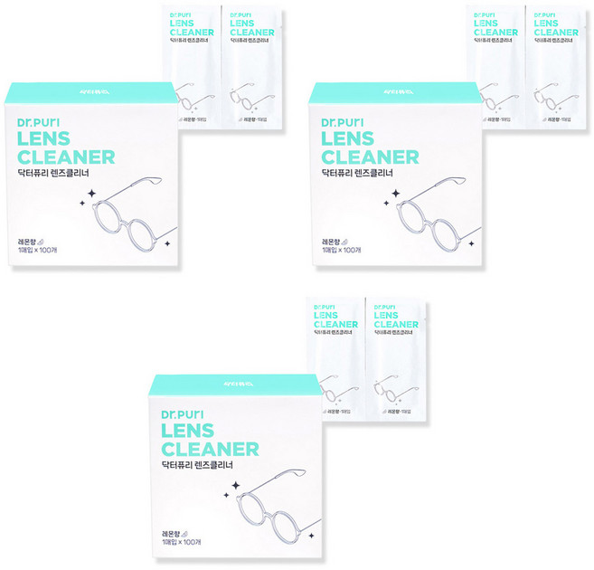 닥터퓨리 렌즈클리너 레몬향 100매, 3세트