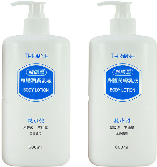THRONE 斯儂恩 身體潤膚乳液親水性, 600ml, 2瓶