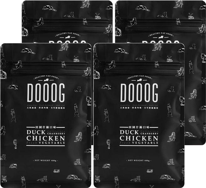 DOOOG 杜革 全貓無穀 田園什錦, 雞肉 + 鴨肉, 400g, 4包
