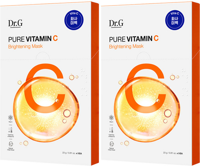 닥터지 퓨어 비타민 C 브라이트닝 마스크팩, 5개입, 2개