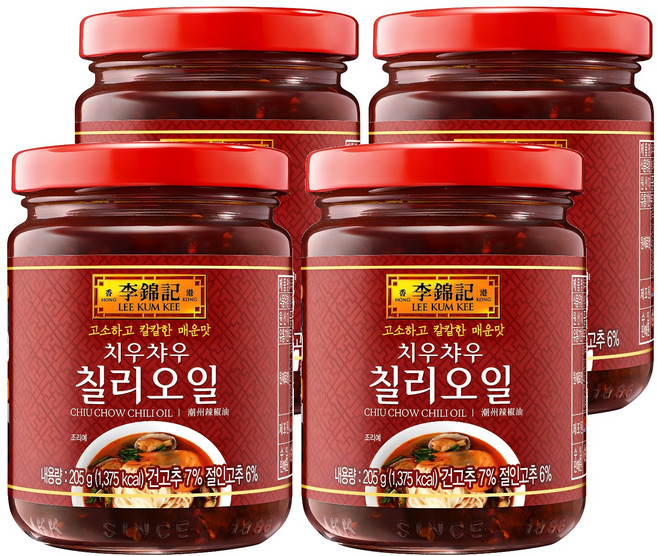 이금기 치우챠우 칠리오일, 205g, 4개