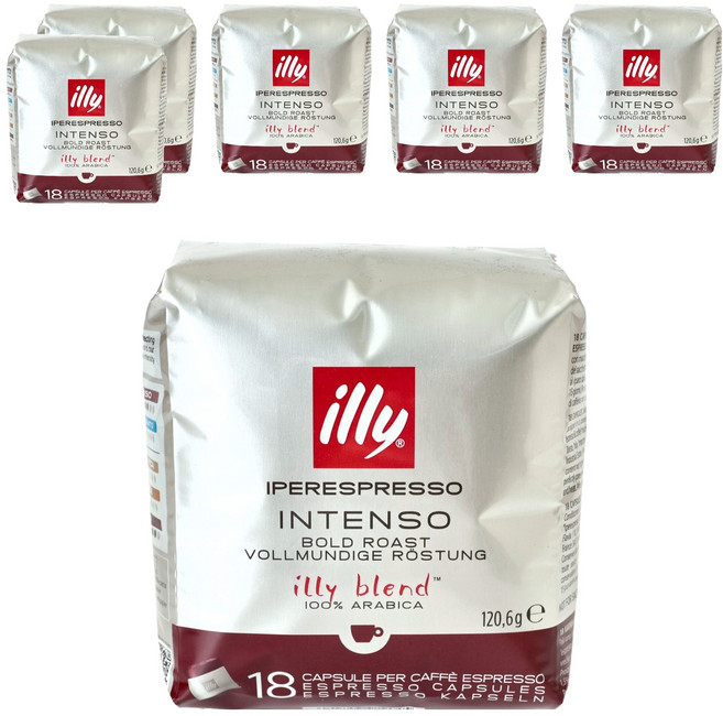 illy 濃鬱深焙膠囊咖啡, 6.7g, 18入, 6個
