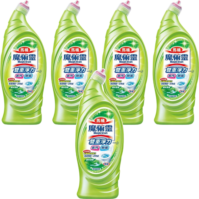 Kao 花王 Magiclean 魔術靈 台灣公司貨 雙重淨力 馬桶清潔劑 森林清香, 650ml, 5瓶