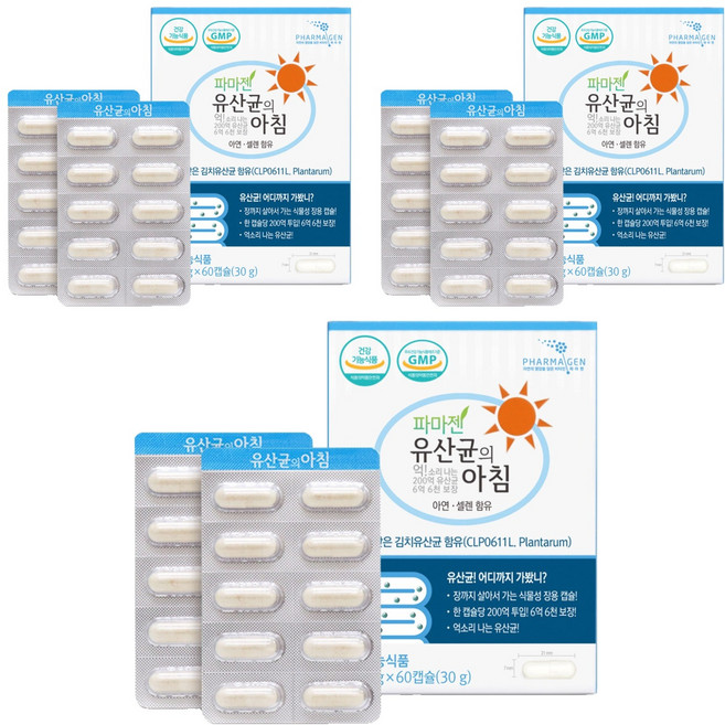 파마젠 유산균의 아침, 60정, 3개