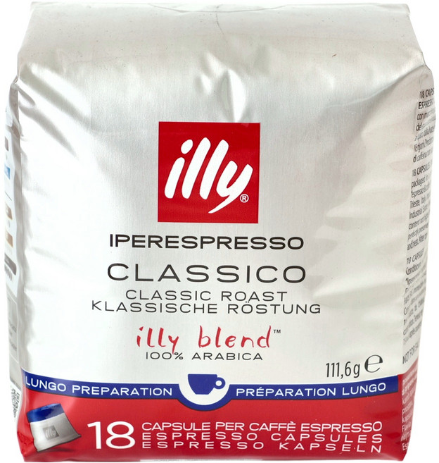 illy 意利 傳統烘焙LUNGO咖啡膠囊, 6.2g, 18顆, 1包