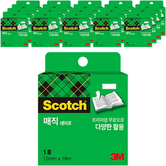 3M Scotch 神奇膠帶 補充包 12mm x 18m, 單一顏色, 21個