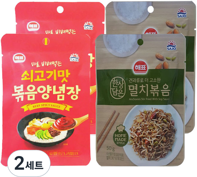 해표 쇠고기맛 볶음양념장70g x 2 + 멸치볶음50g x 2, 2세트