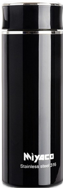 MiyAco 米雅可 316不銹鋼輕漾保溫杯 280cc 台灣製造 瓶身一體成形無接縫, 曜黑色, 1個