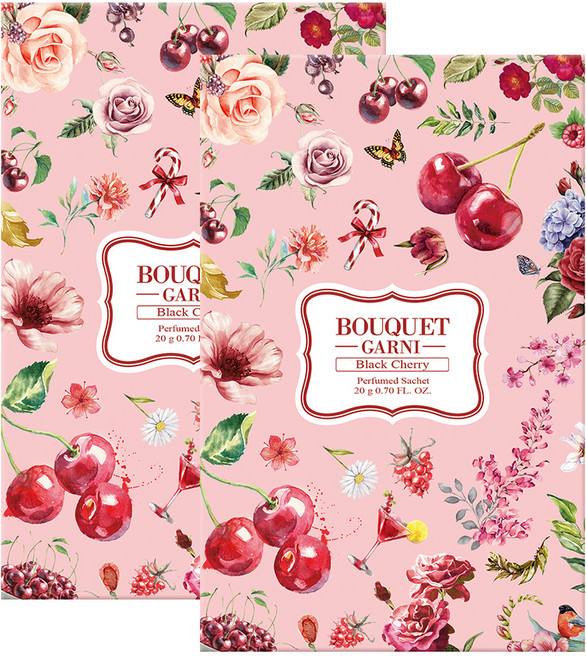 부케가르니 퍼퓸드 샤쉐 옷장방향제 본품, 20g, 2개, 블랙체리