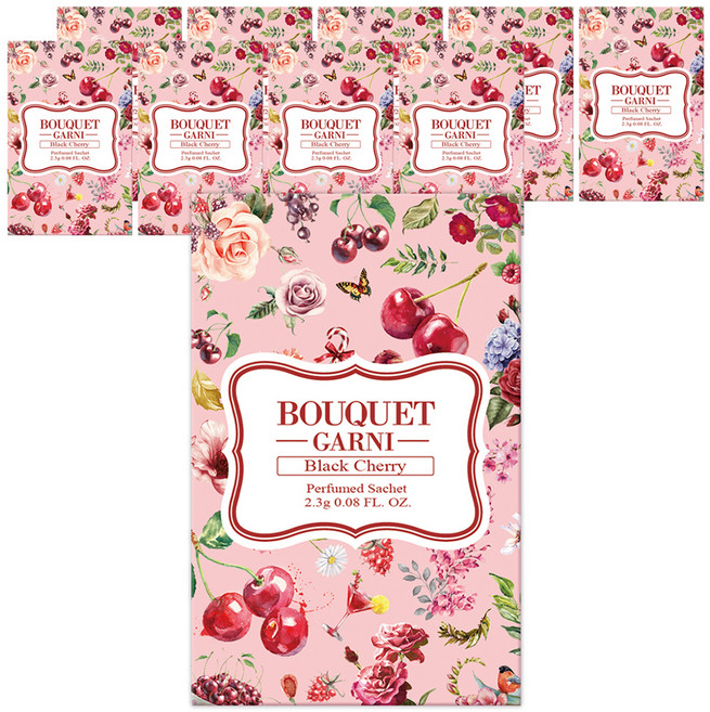 부케가르니 퍼퓸드 샤쉐 옷장방향제 본품, 2.3g, 10개, 블랙체리