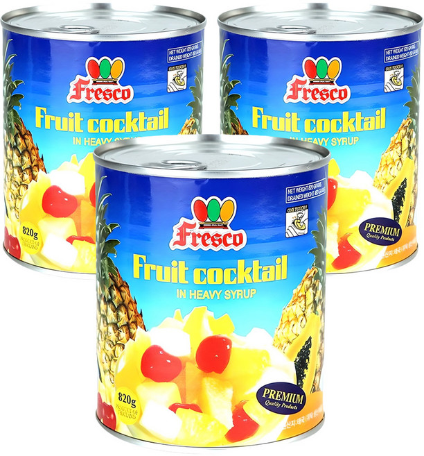 Fresco 후르츠 칵테일 통조림, 820g, 3개