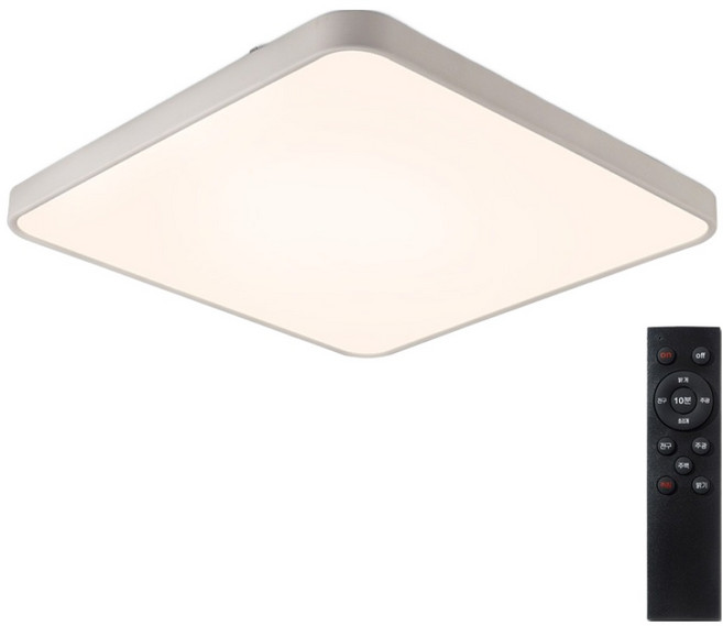 멜리빙 LED 정사각 시스템 삼색변환 75W 천장등 + 리모컨, 화이트