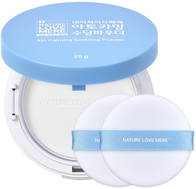 네이쳐러브메레 아토카밍 수딩파우더 무향+퍼프 2개, 1세트, 25g