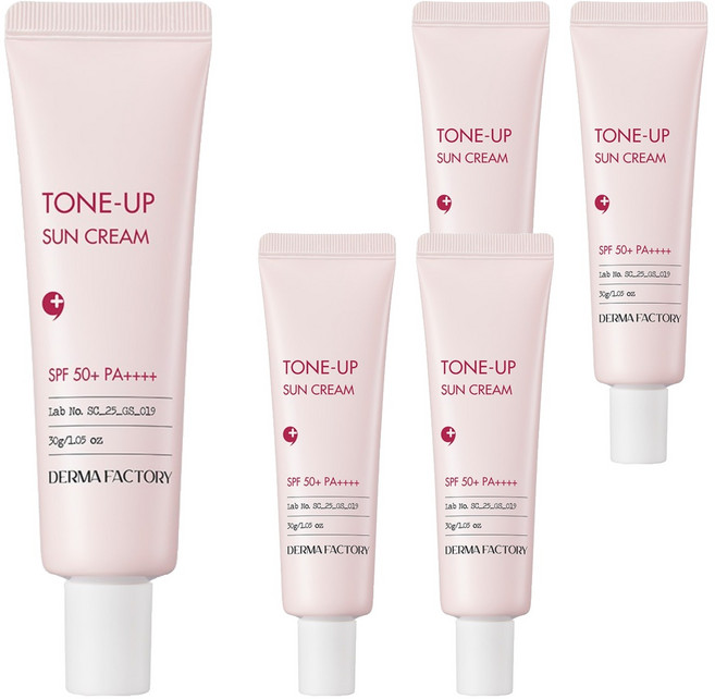 더마팩토리 무기자차 톤업 선크림 SPF50+ PA++++, 30g, 5개